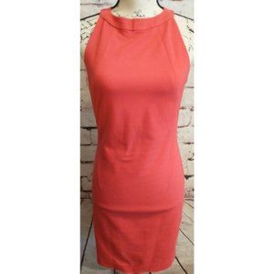 Zara Size Small Sleeveless High Neck Sheath Pencil dress Coral Wedding Formal